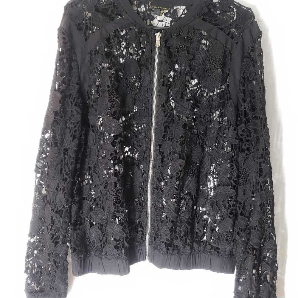 I Jeans By Buffalo Black Lace Jacket